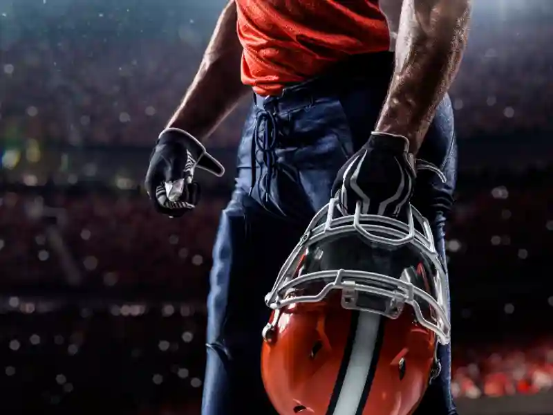 american football player in stadium